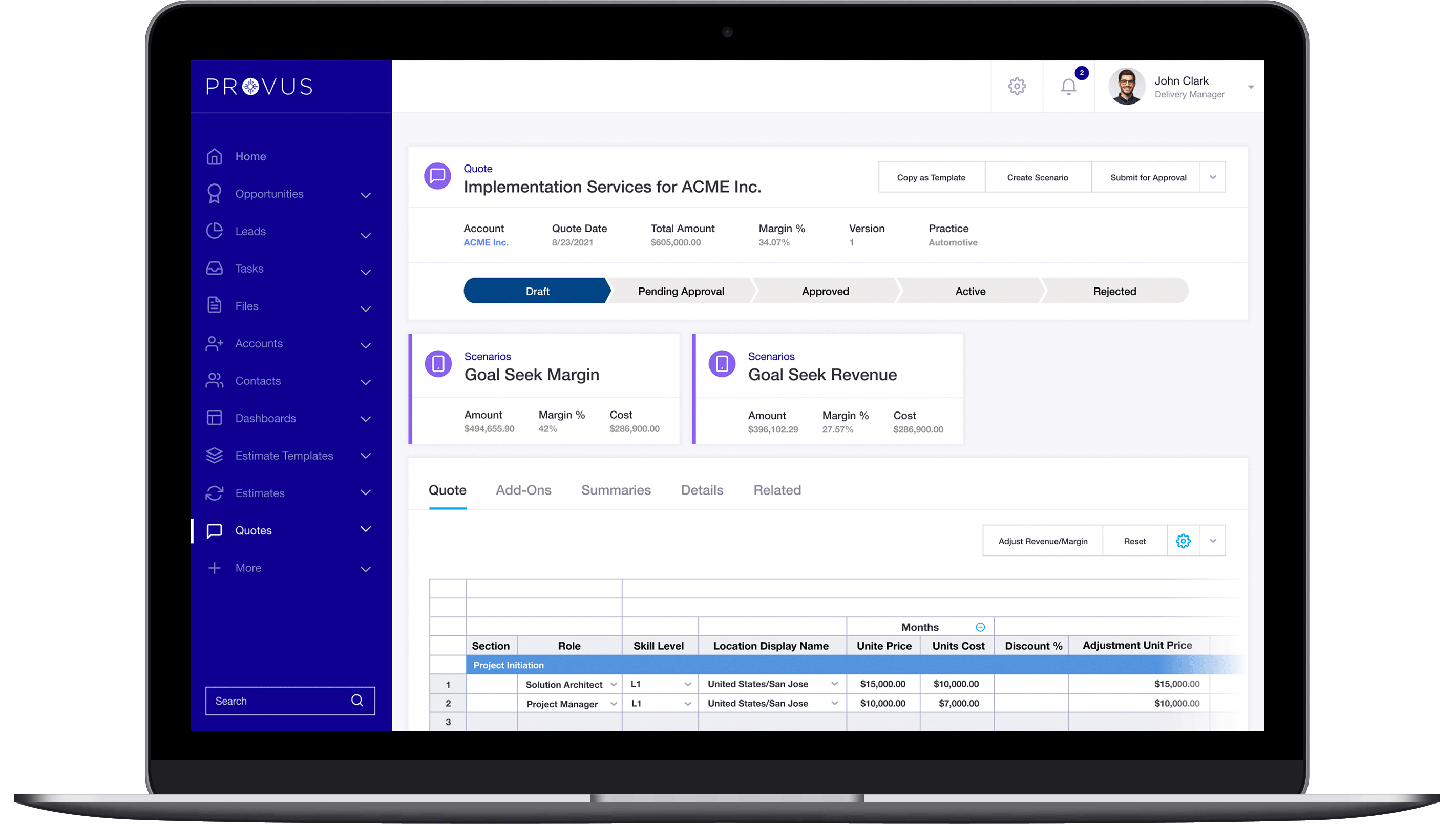 Provus-Laptop Product Screenshot