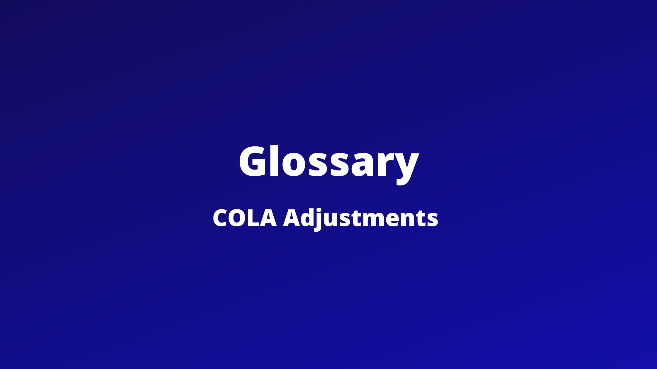 cola adjustments