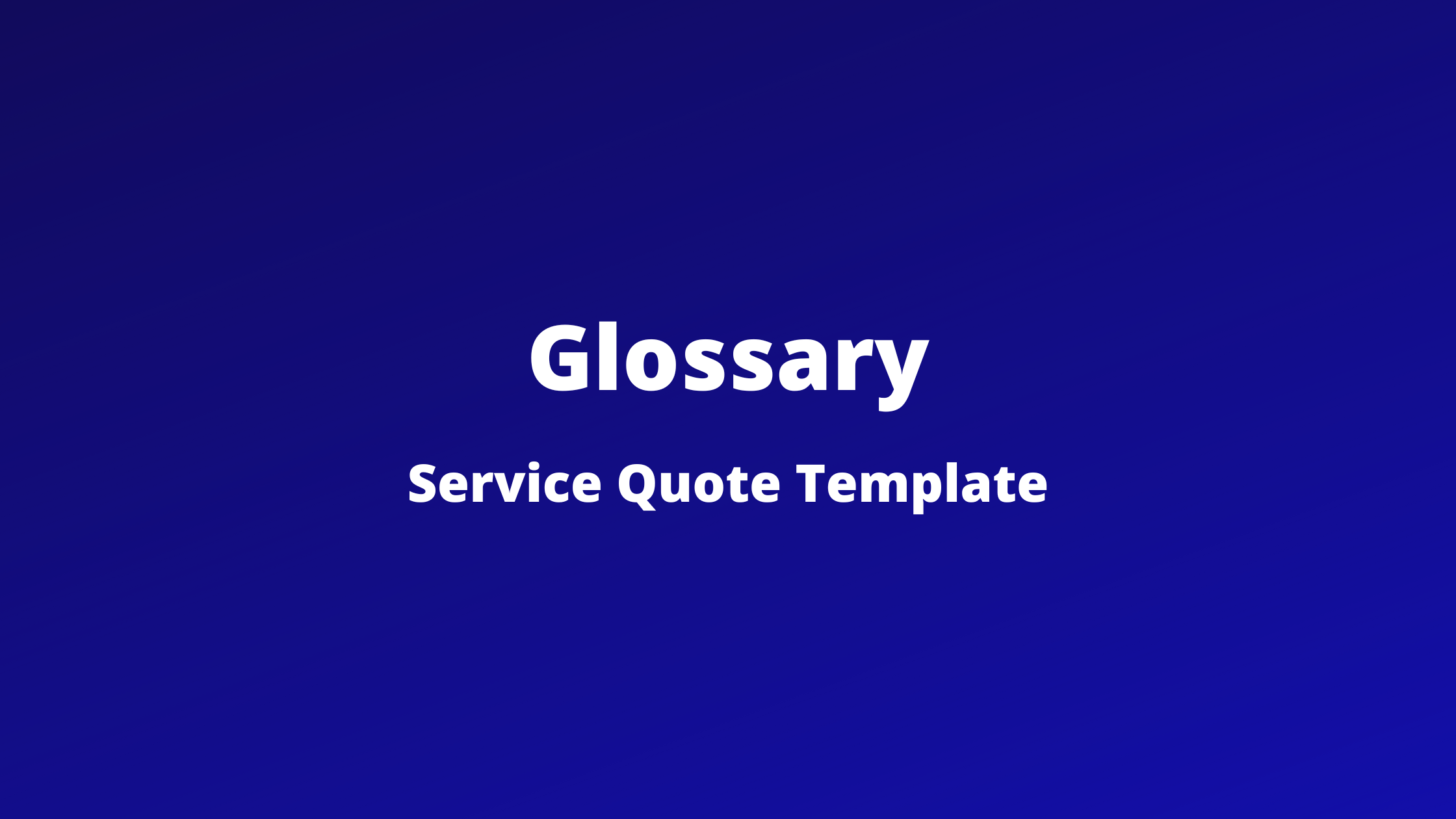 Service Quote Template