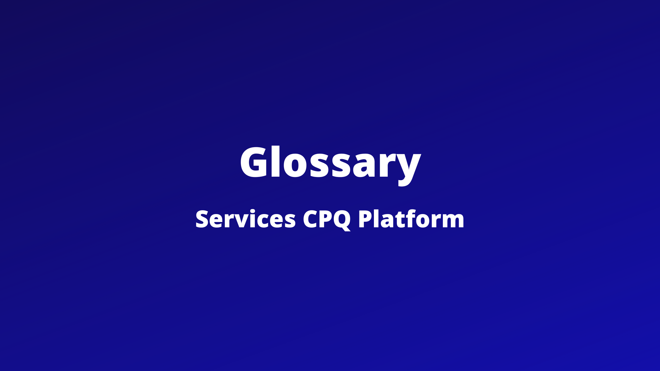 Services CPQ Platform