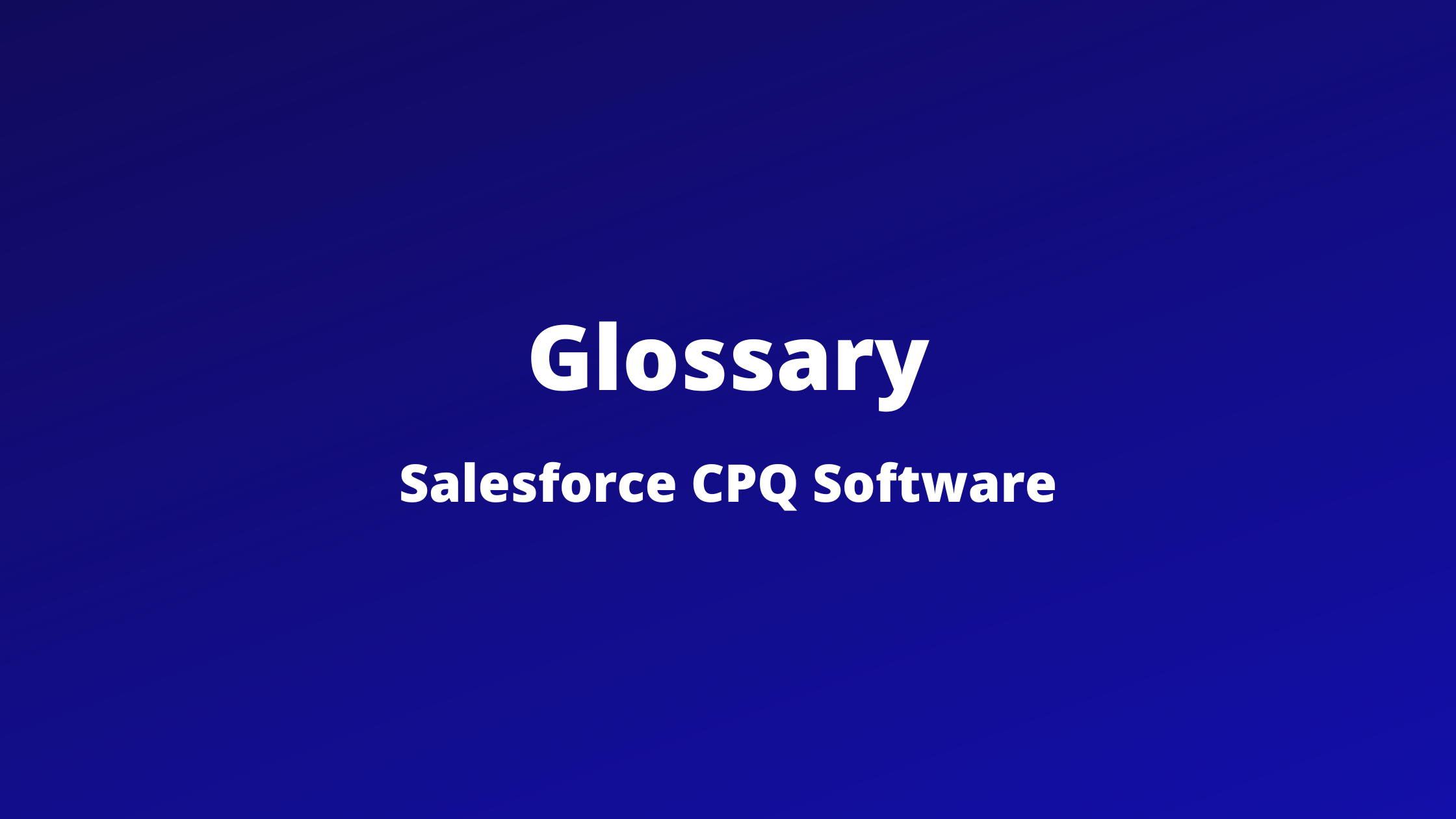 Salesforce CPQ Software